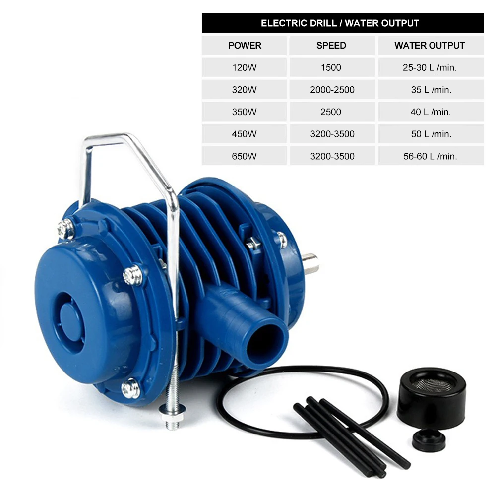 Water Pump Heavy Duty Self-Priming Hand Electric Drill Home Garden Centrifugal Boat Pump High Pressure Water Pump