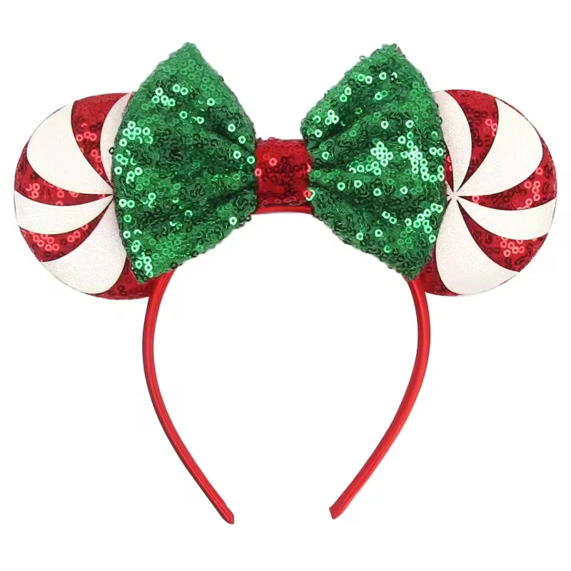New Christmas Mickey Mouse Ear Headband Sequin Bows Girl Adu