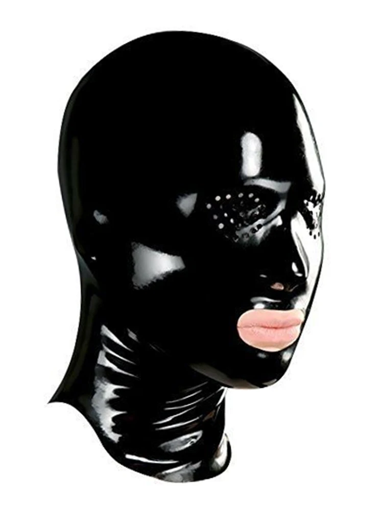 Latex Costumes Hoods Cosplay Masks Handmade with zipper Net eyes Cat ears Piggy