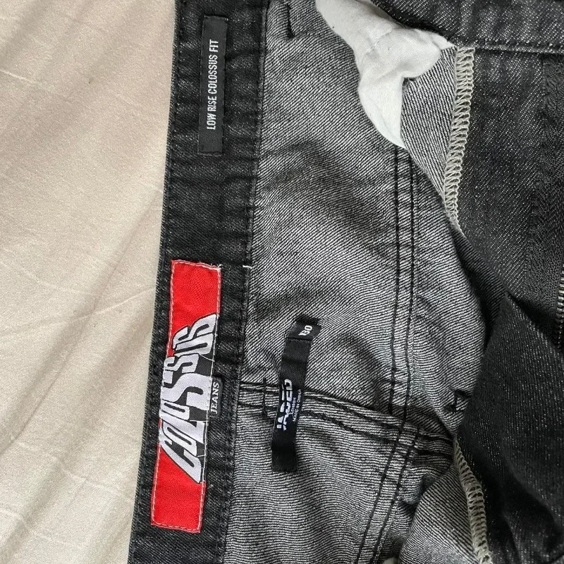 Pantalones vaqueros holgados de cintura alta para hombre, ropa de calle de estilo retro americano, hip-hop, gris lavado, Y2K, Harajuku, gótico, 2024