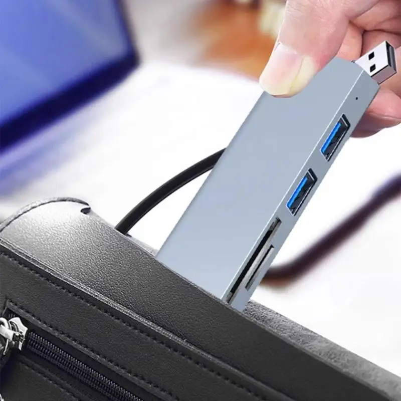

J6PA 5 в 1 USB C TO USB HUB HUB CARD Reader Small Designs для ноутбука ПК