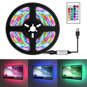 RGB قطعة LED التلفزيون USB ضوء الشريط الخلفية 2835 0.5 متر-5 متر الدافئة الأبيض RGB 5 فولت Led قطاع أضواء للألعاب غرفة المعيشة الديكور