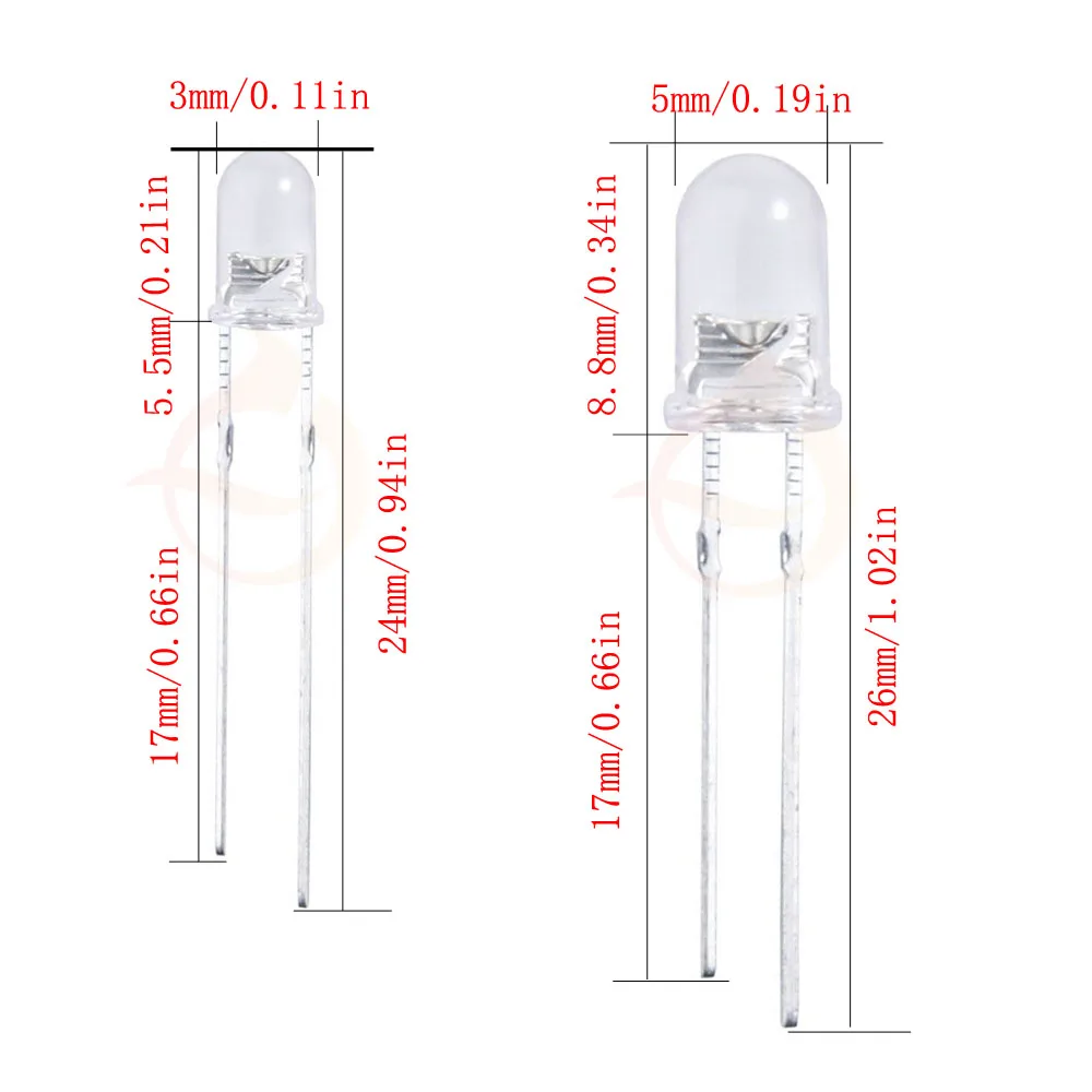 3mm 5mm 10mm LED Diode Kit White Green Red Blue Yellow Straw Hat Light Emitting LED