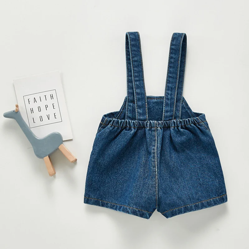 Autumn Toddler Baby Boys Cowboy Romper  Baby Boys Girls Solid Color Denim Romper Sleeveless Baby Denim Jumpsuit Pocket Bodysuit