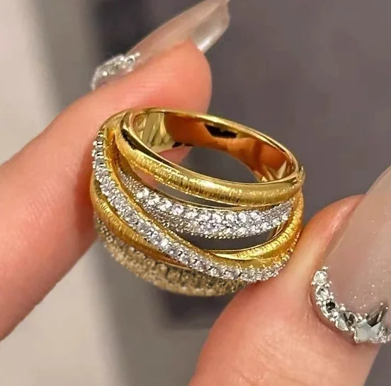

Серебряные кольца 925 пробы для женщин, роскошные кольца для вечеринки, серебряные украшения S925, кольца из желтого золота с перекрещивающимся пальцем