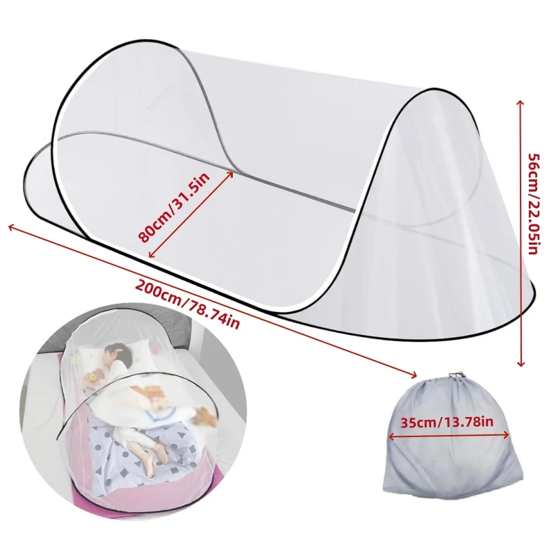 

Travel Folding Portable Mosquito Net for Bed Adjustable Camping Outdoor Tent Single Children's Insect Mosquito Net Vans Camper