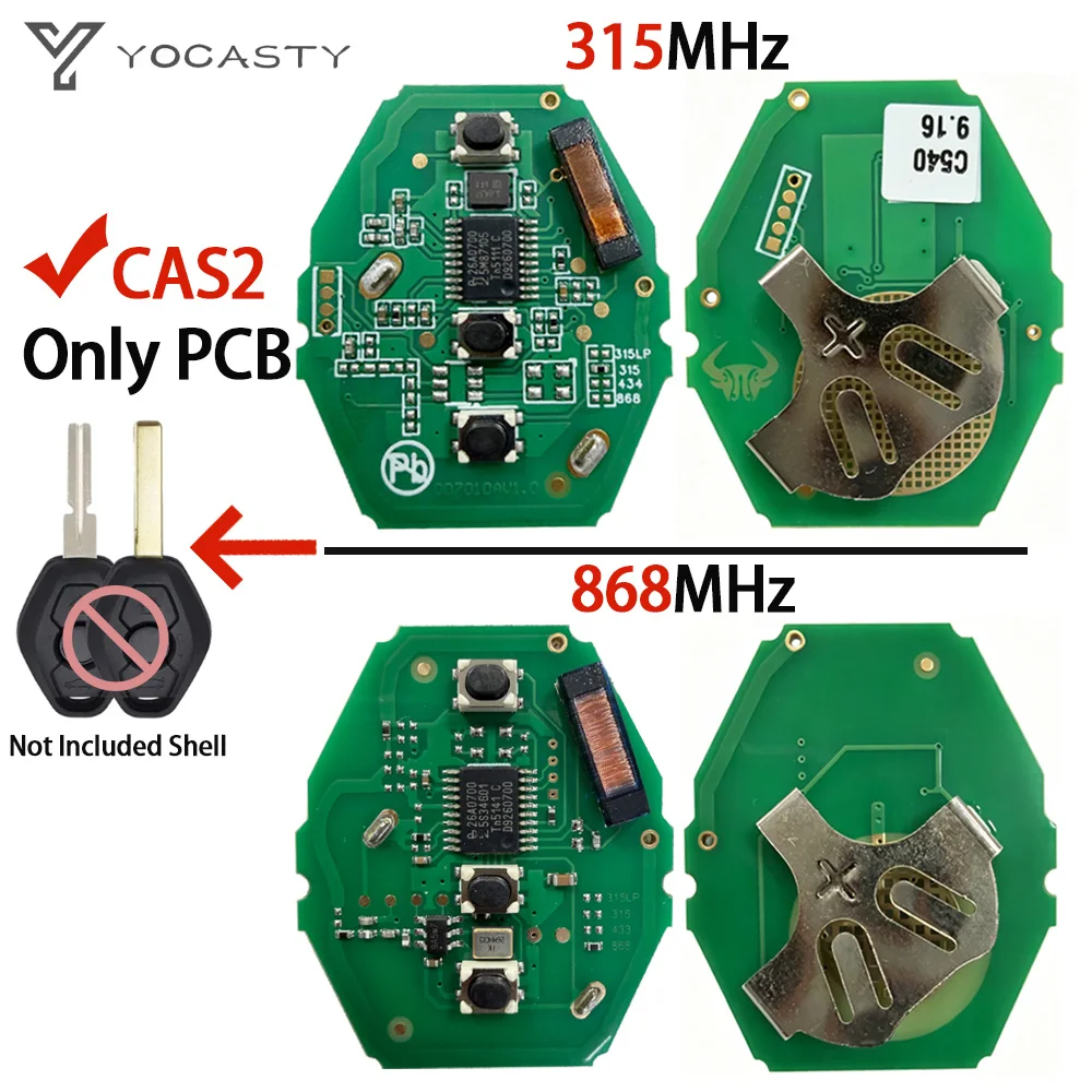YOCASTY CAS2 Sytem PCB 315/868Mhz PCF7953 For BMW E38 E39 E46 X3 X5 Z3 1/3/5/7 Series Remote Smart Car Key Circuit Board