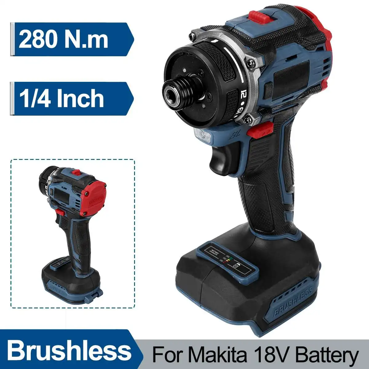 21+1 Torque Brushless Electric Screwdriver 2 Speeds Repairing Tool Electric Screw Driver Power Tool For Makita 18v Battery