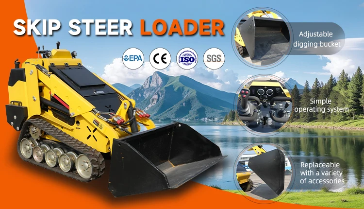 Kostenloser Versand Mini-Kompaktlader Euro 5 CE EPA Hydraulischer Raupenkompaktlader Multifunktionaler Landwirtschafts-Kompaktlader – Detail 2