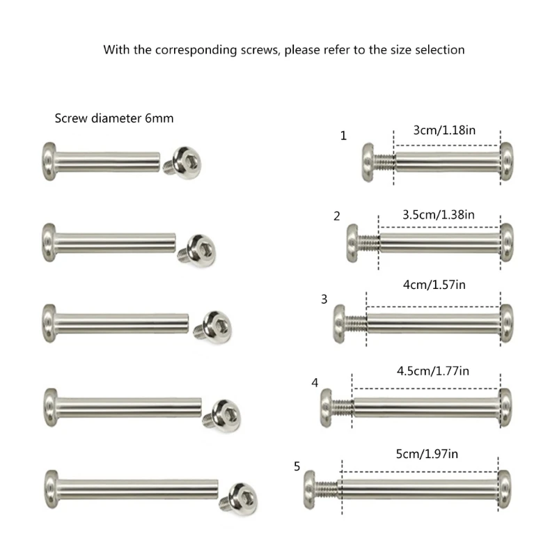 Rivets réparation roues bagages, vis hexagonales intérieures 30/35/40/45/50mm, 10 pièces