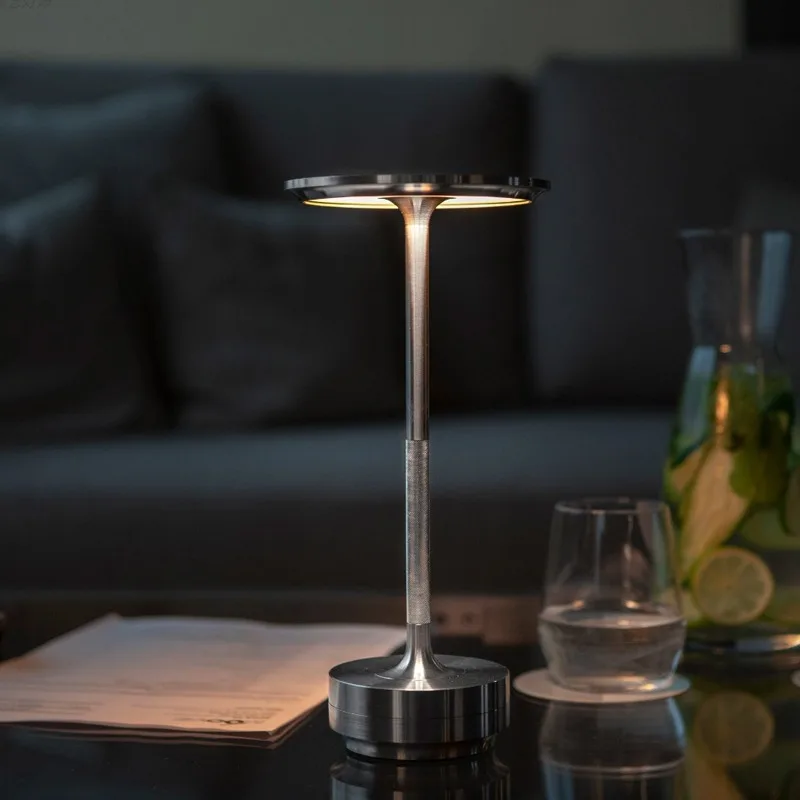 Rechargeable Floor Lamps Study Atmosphere Outdoor Camping Bar Table Light Metal Touch Desk Lamp Office Kitchen Parlor Restaurant