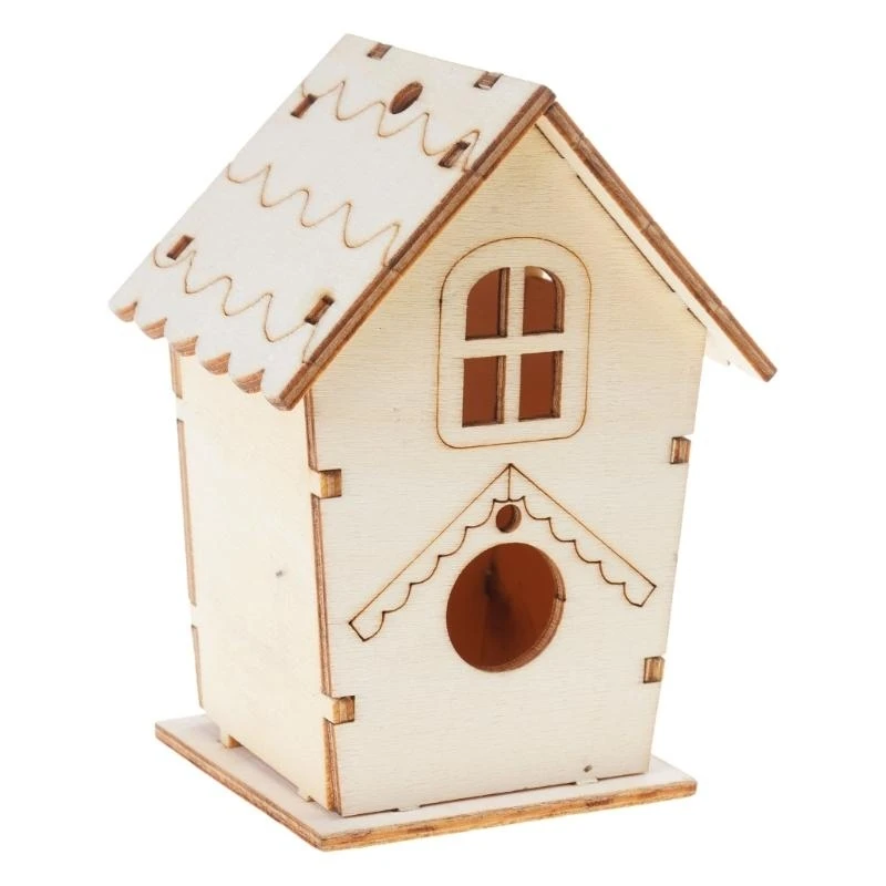 

Natural Wooden Bird House Nest for Creative DIY Handmade Crafts Decorative Simulated Box for Bluebird Finch Wren Chickadee