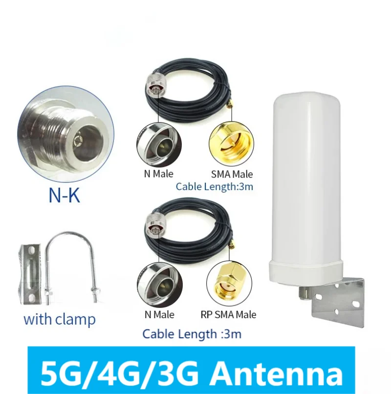 Antena 5G 4G LTE antenas externas de banda ancha de 5,8 GHz antena para Estación Base Router módem aéreo con N Hembra SMA macho