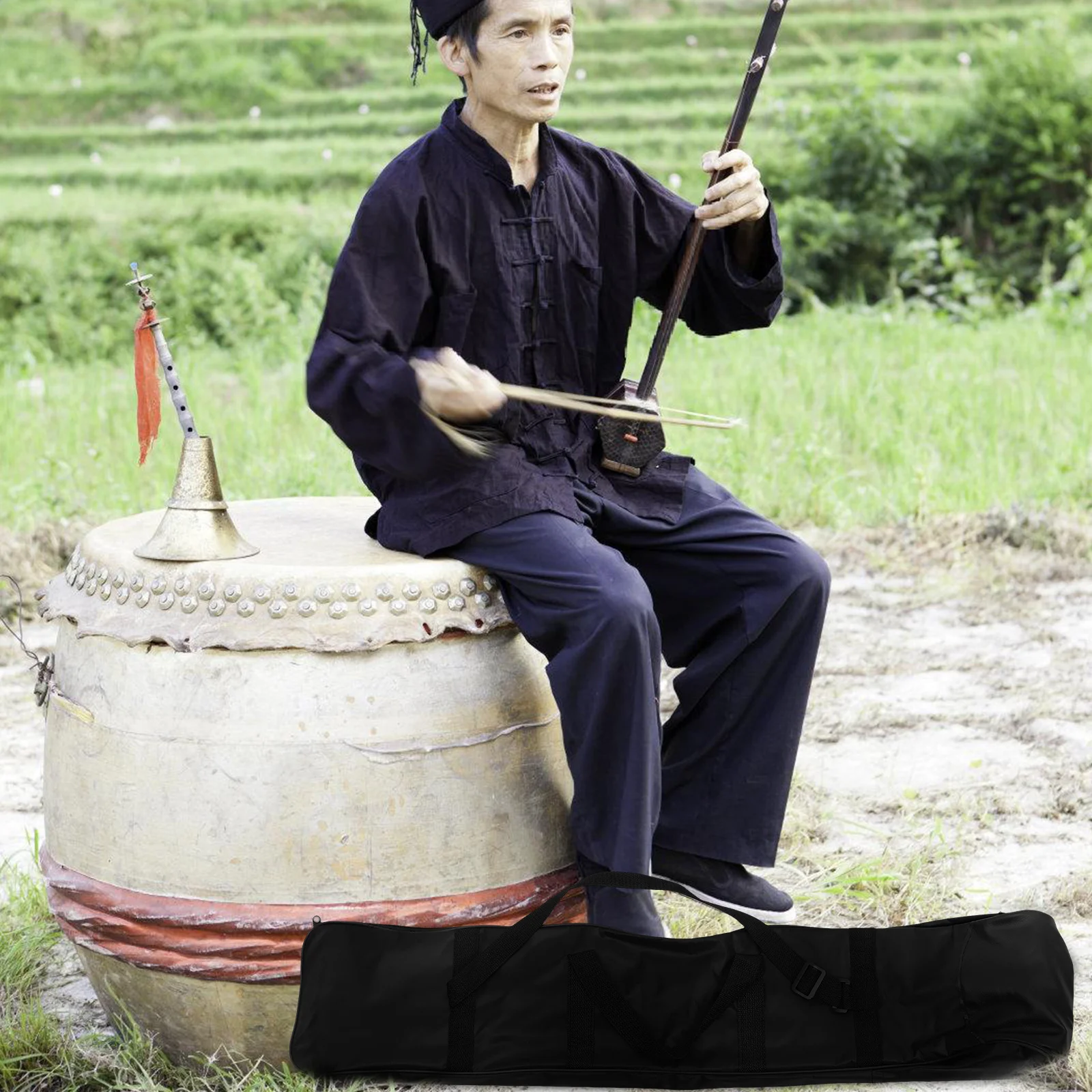 

Portable Erhu Case Shockproof Wear-Resistant Oxford Cloth Carrying Bag With Shoulder Strap Padded Erhu Protector Bag For