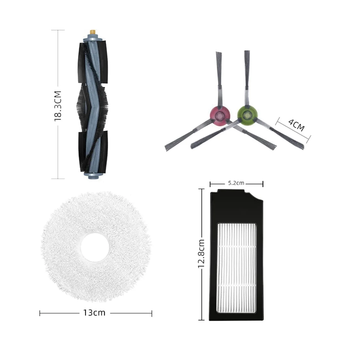 Accessories Kit Replacement for DEEBOT X1 Omni / X1 TURBO Robot Vacuum, Main Side Brushes Filter Mop Pads