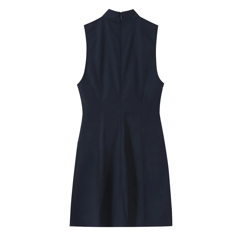 Smvp Damenkleid 2026 Sommer Neuankunft Marineblau Ärmelloses Kreuzband-Minikleid Sexy Modisch Trendy