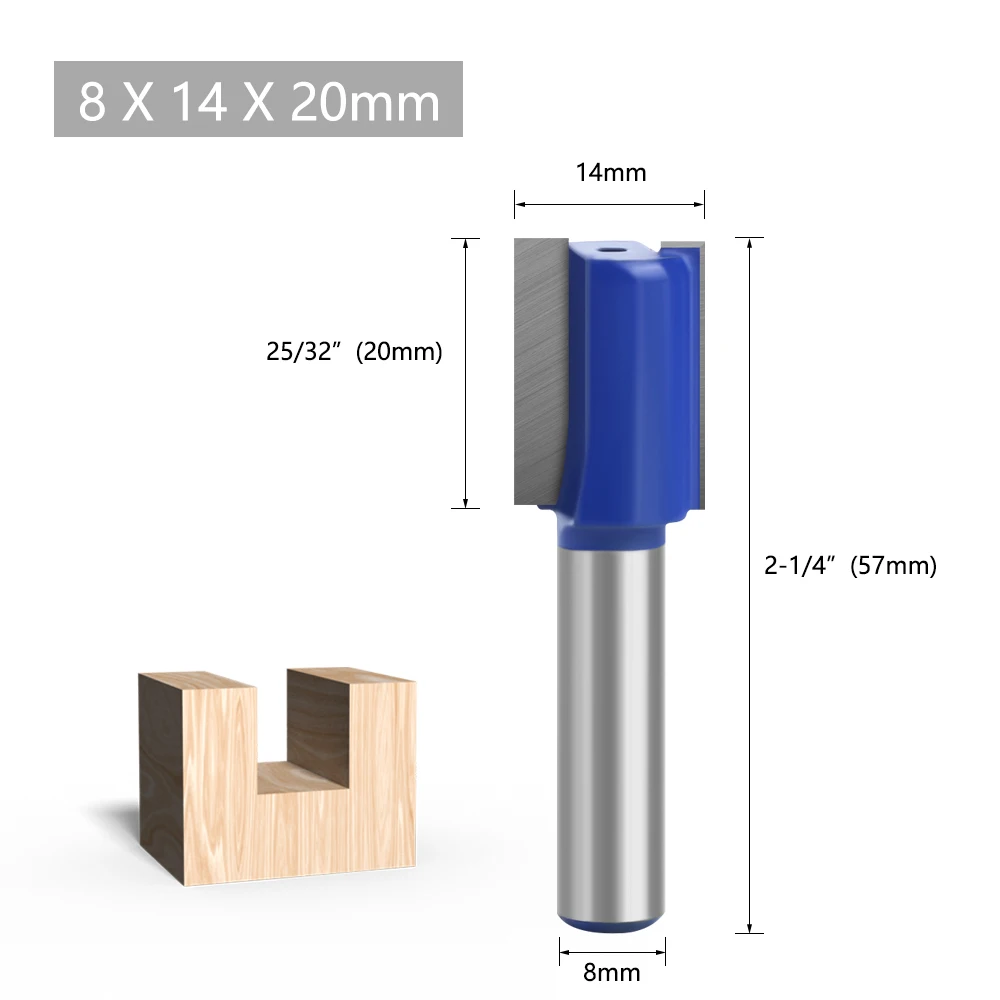 LAVIE Fräser mit 8-mm-Schaft, gerader Doppelfräser für Holz, zum Einstanzen von Nuten, zum Schnitzen und Schneiden, für Holzbearbeitung, DIY- und Handwerksprojekte. – Detail 11