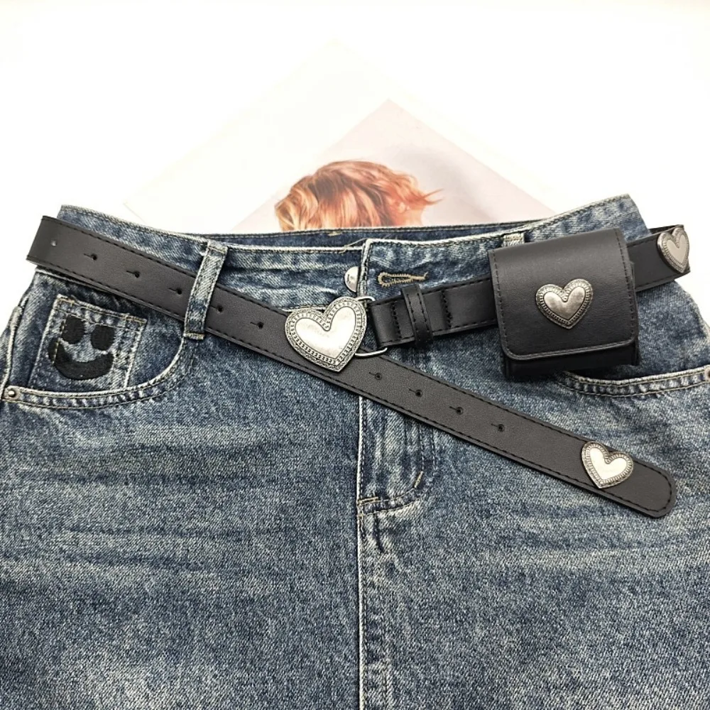 

Модный чехол для ключей, пояс в форме сердца с сумкой, многофункциональная водонепроницаемая поясная сумка в форме сердца, поясная сумка из сплава Y2K, пояс унисекс