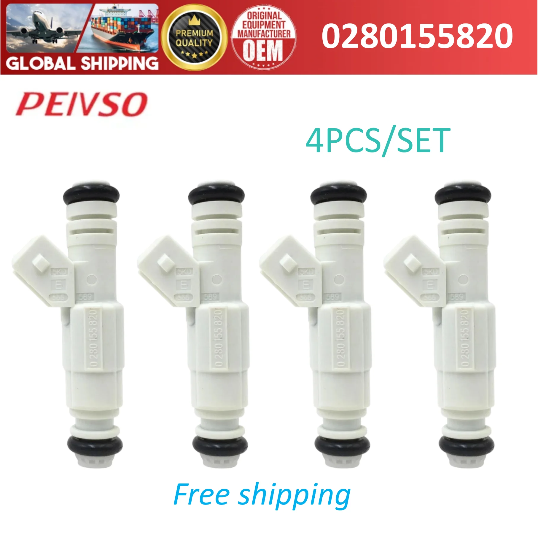 0280155820 4pcs Fuel Injector For Ford Focus 2.0 16V 1998~2004