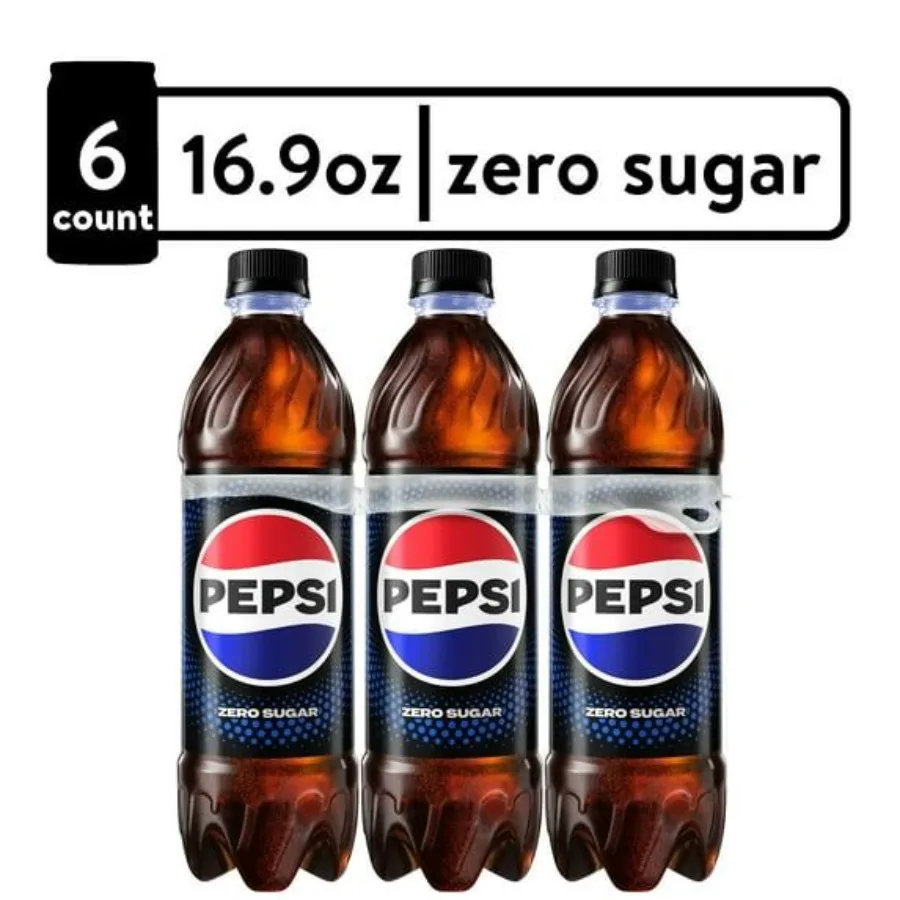

Pepsi Cola Zero Sugar Soda Pop 16,9 жидких унций, 6 упаковок бутылок
