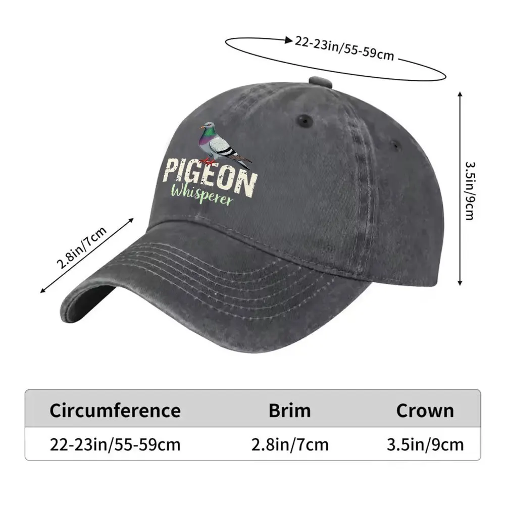 Pigeon Whisperer Print Washed Baseball Cap Unisex Adjustable Cotton Cap for Outdoor Sports Casual Wear