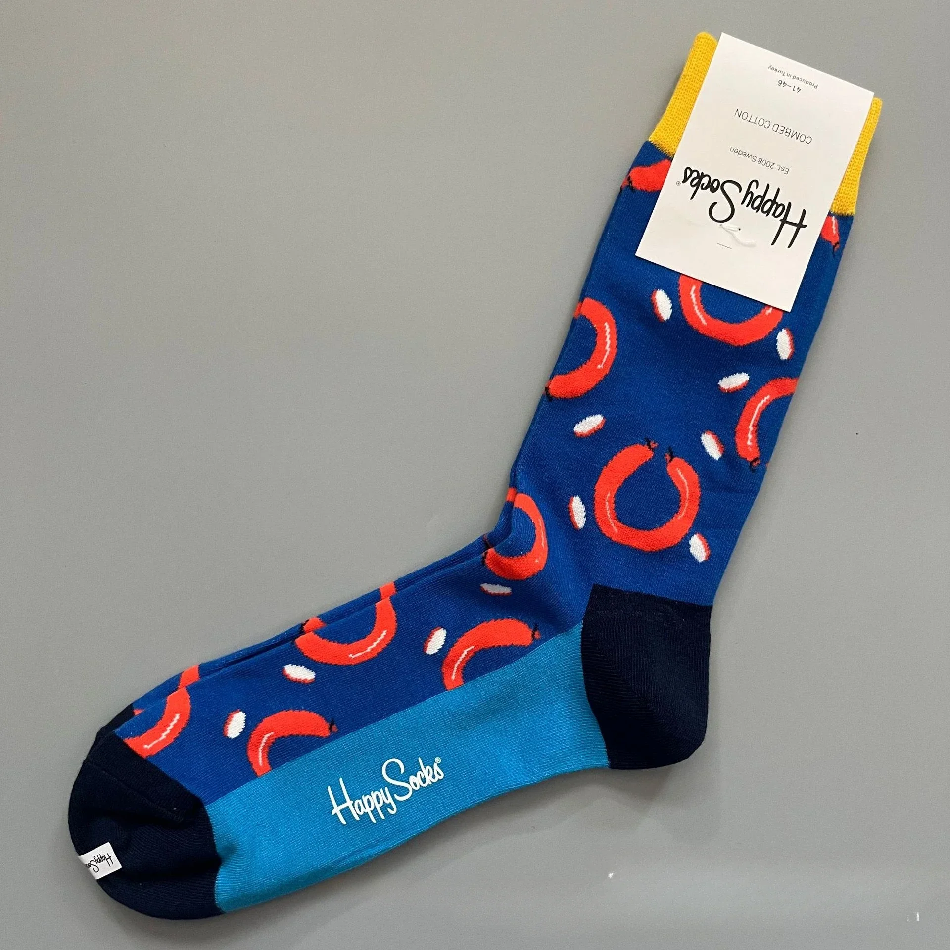 Katoenen Happy Socks Klassieke Crew Sock-schoen voor heren, maat 10 - 13, zacht