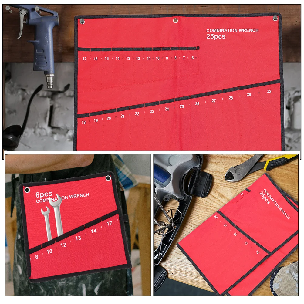 

2Pcs Canvas Wrench Organizer Roll Up Bags Small Tool Roll Pouches for Wrenches Screwdrivers Pliers Tool Holder Storage