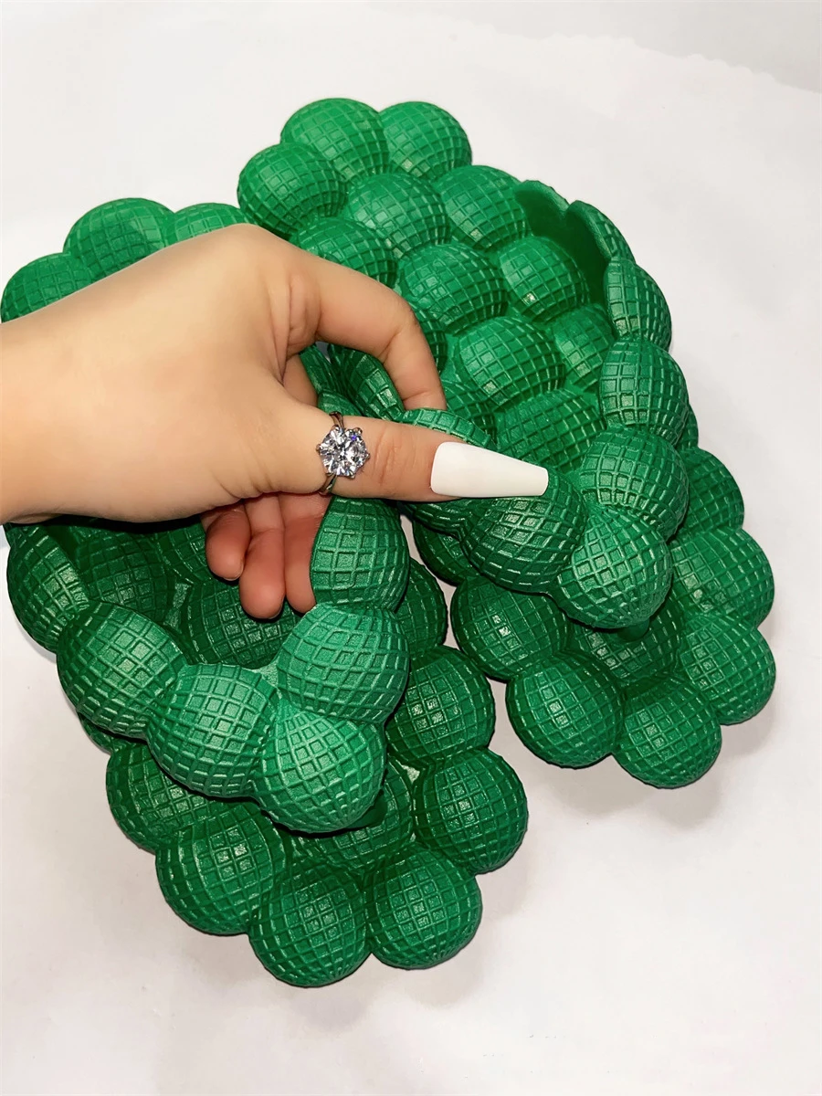 Flip-flops Bubble Shoes Summer New Fashion Open-toed Bubble Slippers 2025 Women Wear Slippers Indoor Flat Sandals Beach Shoes