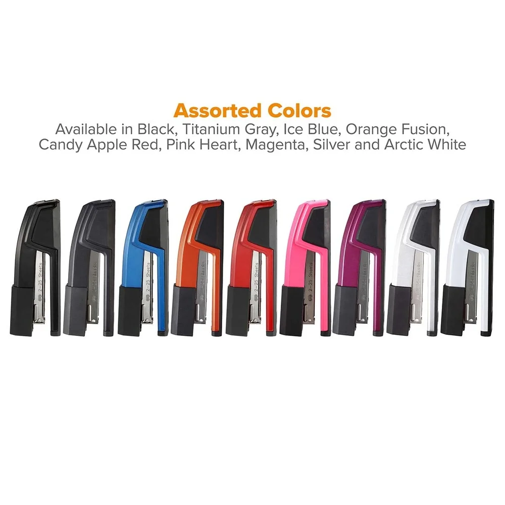 プレミアム抗菌オフィスステープラー、EZリムーバー、詰まり防止技術、隠しステープ収納、家庭、学校、工作、クラフト用