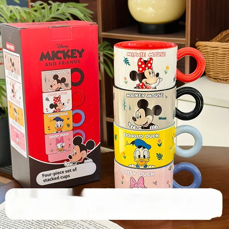 

Disney Mickey Minnie Stack Cup Cute Cartoon Ceramic Water Cup Ins Wind Coffee Cup Can Receive Mug Birthday Gift Box