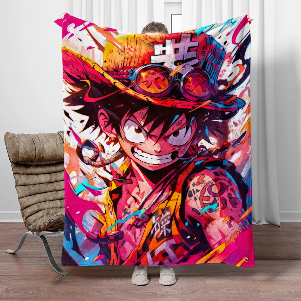 Cartoon ONE PIECE blanket - lightweight flannel throw sofa, bed, knee, travel,  living room, office, sofa, chair,  anime