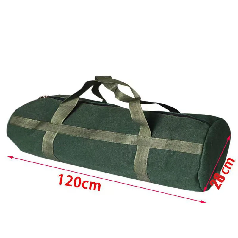 Large Size Tool Bags Storage Organizer Large Capacity Canvas Pouch Round Design Green Zipper Bags The length is 100mm/120mm