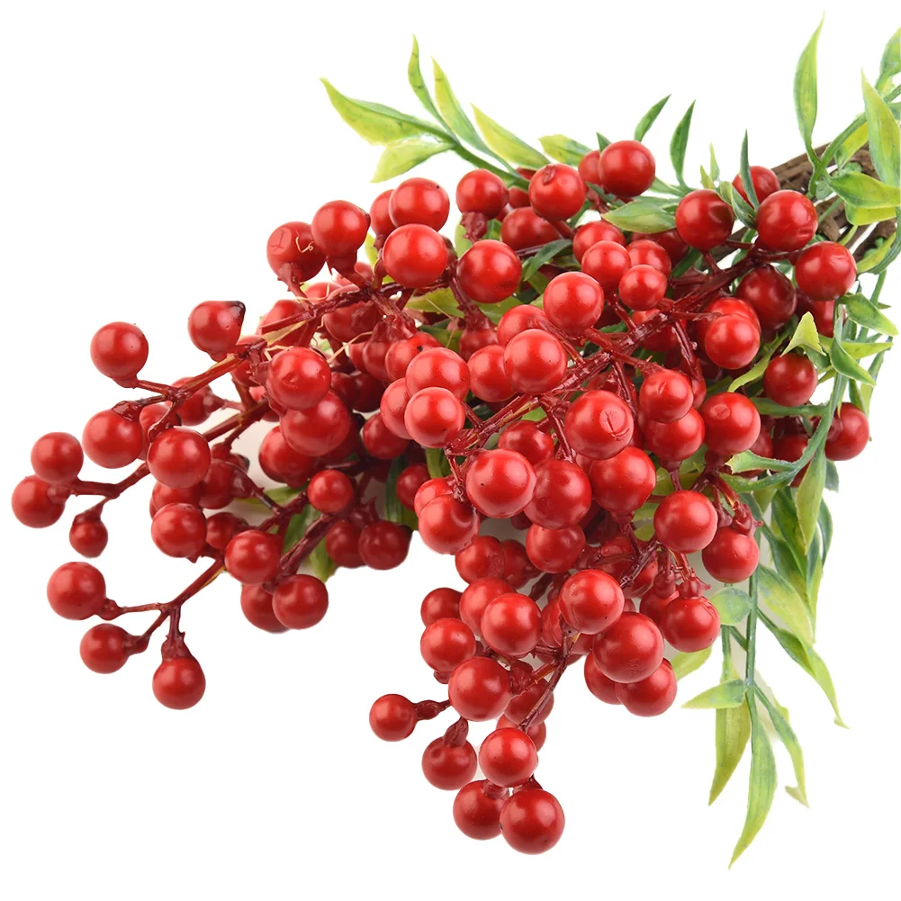 Simulation Berries Home Décor 35cm 6pcs Artificial Berry Stems Christmas Trees Christmas Wreaths Foam Garlands