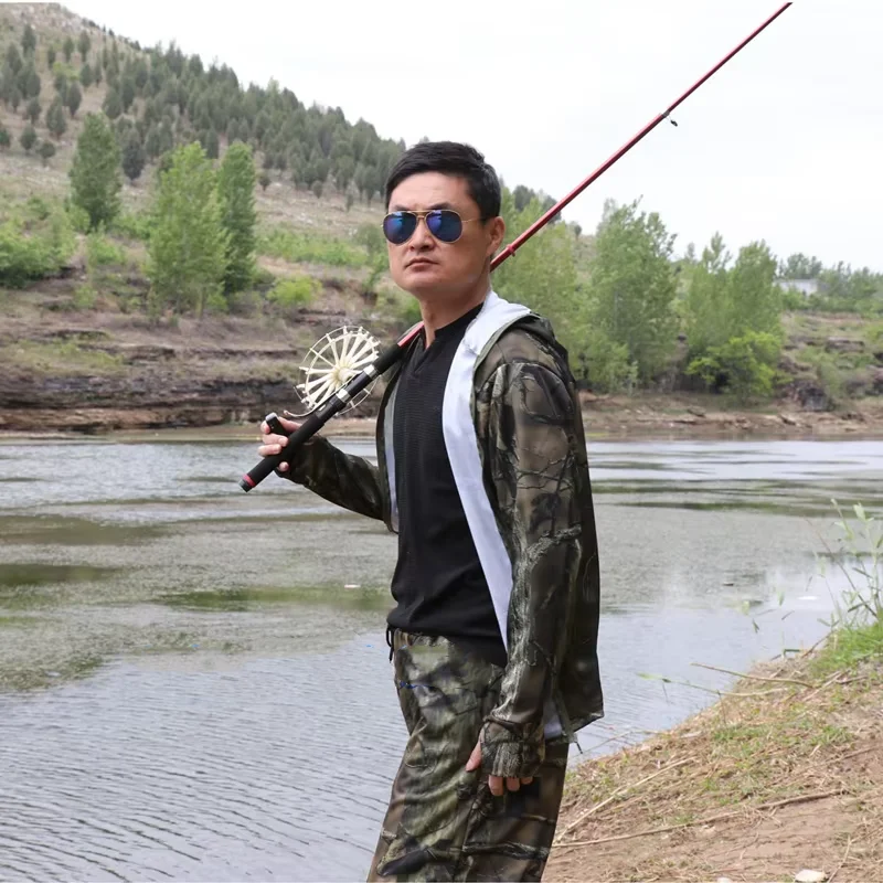 

Summer Ultra-Thin Bionic Camouflage Suit Anti-Mosquito Outdoor Fishing Hunting Clothes Leaves Fishing Suit T-shirt Pants Set
