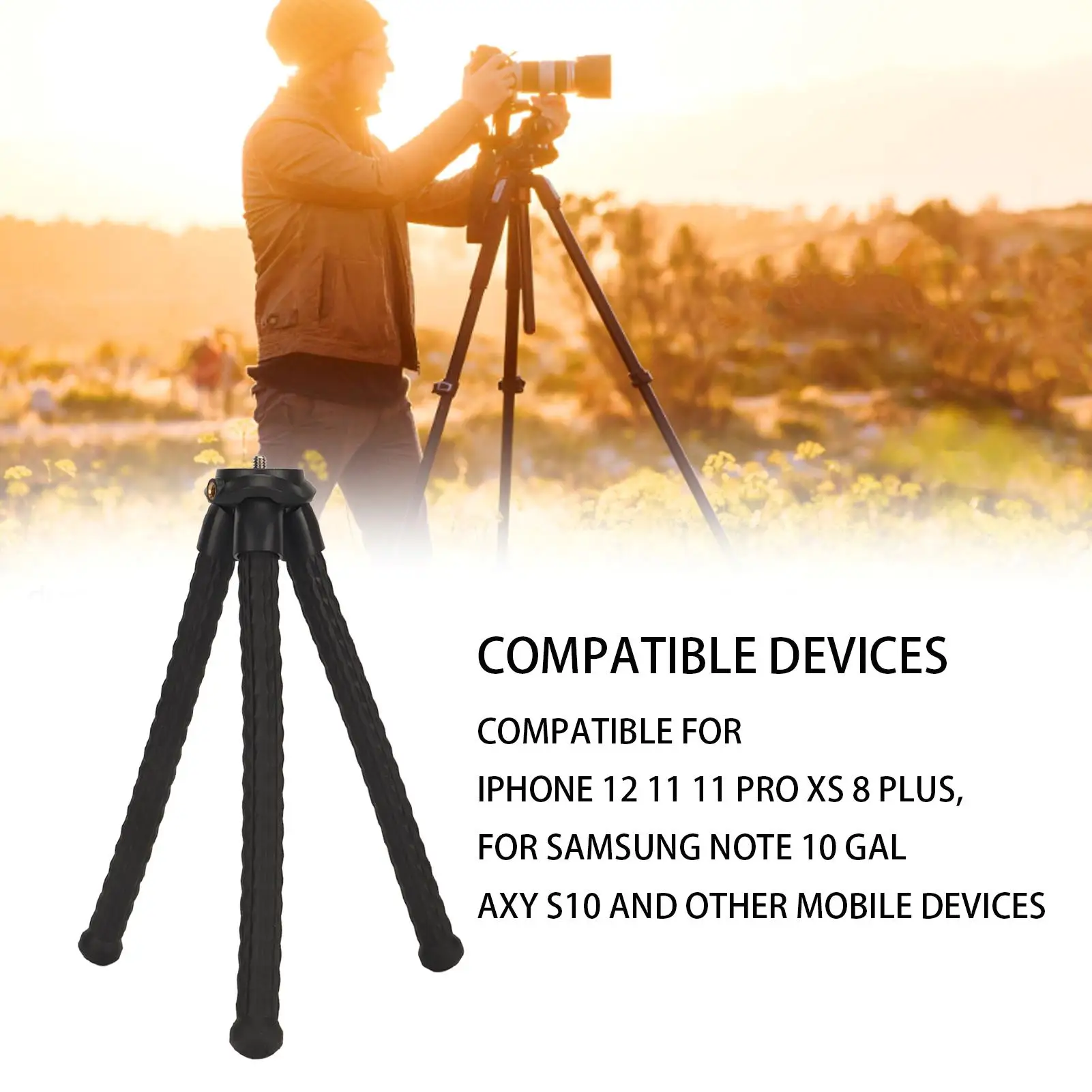 Mini Flexible Tripod Stand with Phone Holder - Portable for Smartphones