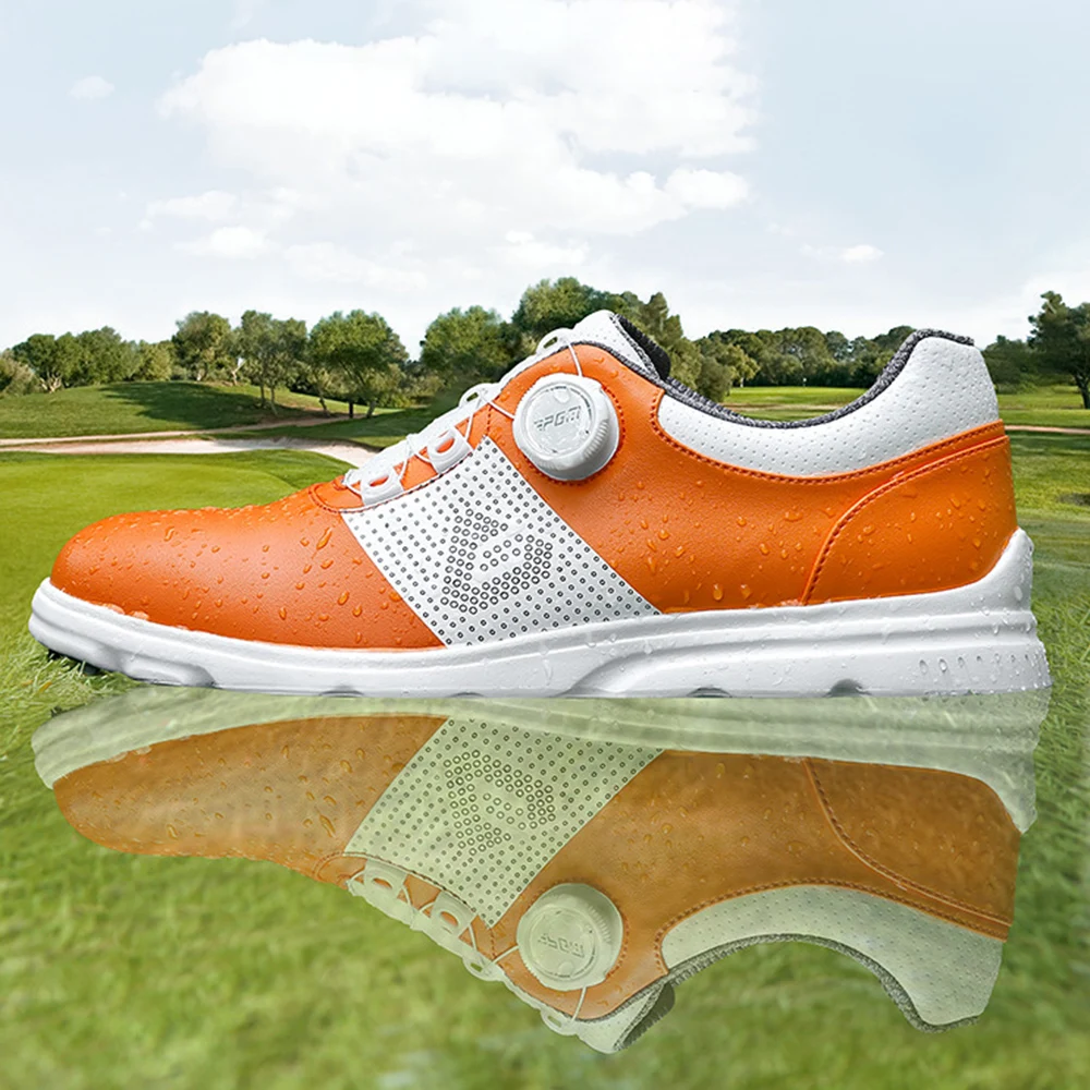 

PGM Microfiber Upper Golf Wear Shoes Upgrade Knob Shoelaces Waterproof Sneakers Anti-slip Spikes Men's Sports Shoes XZ303 골프화