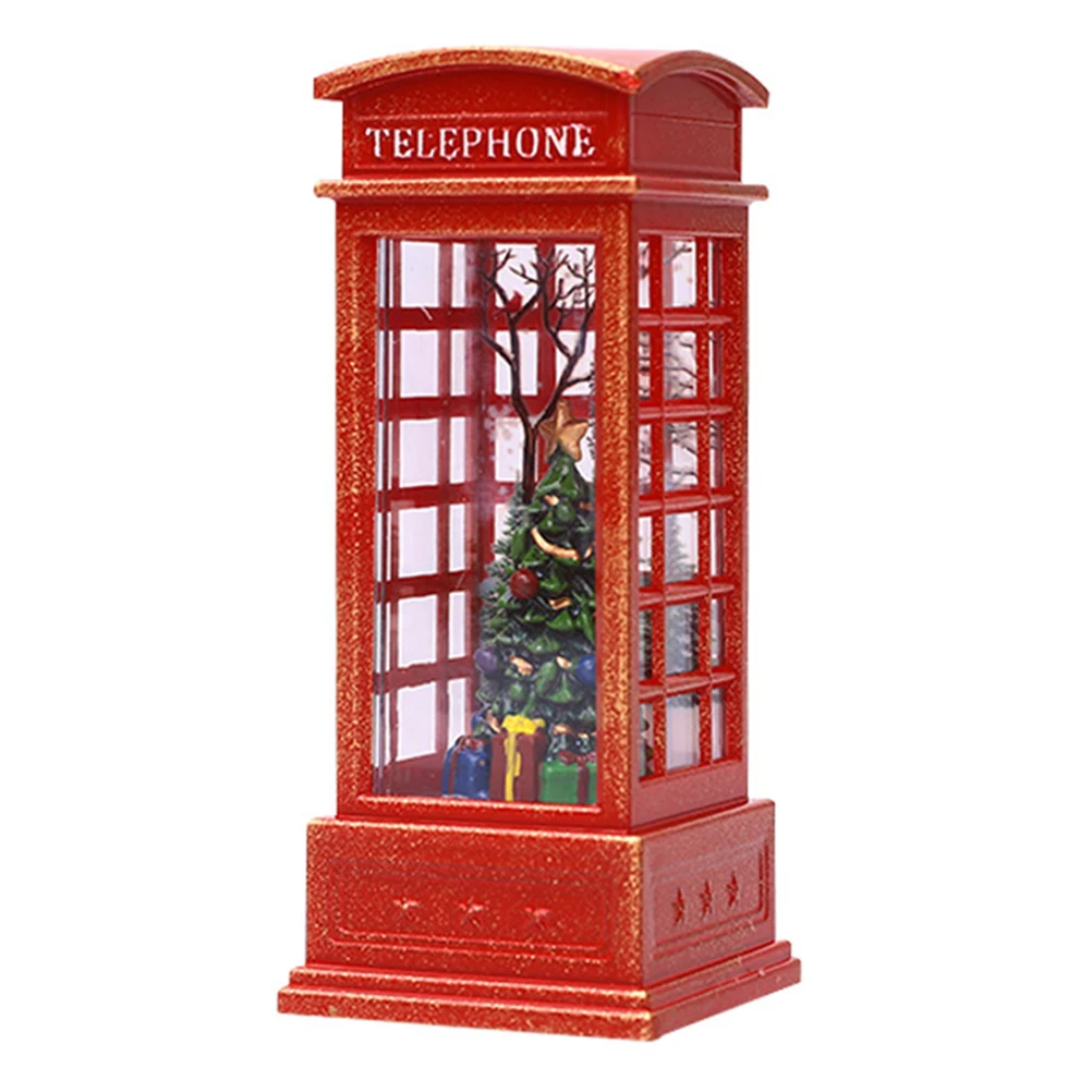

Vintage Telephone Plastic LED Flame Prop Home Decor Xmas Night Telephone Booth Lamp Creative Lamp Table Accessories