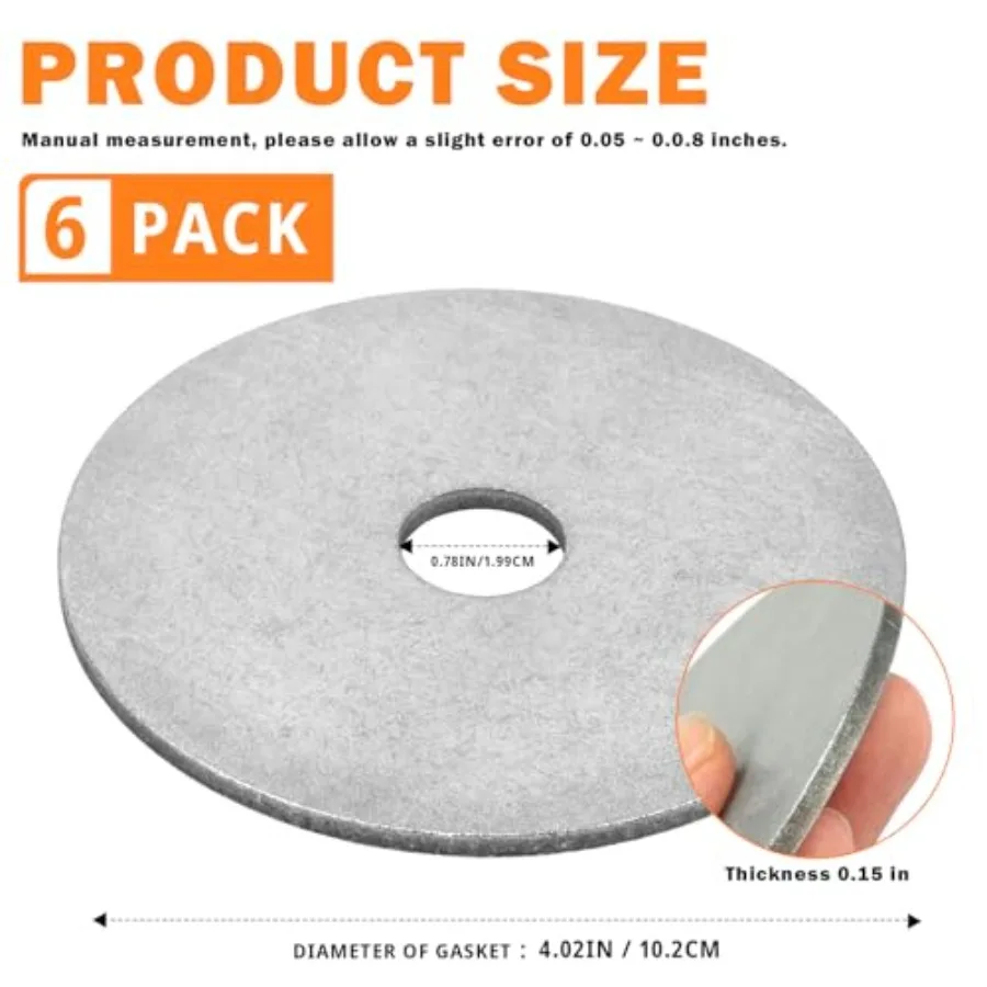 Survey Markers Stakes Stainless Washers for Low Profile Property Line Ground Boundary Marker Metal XL 4