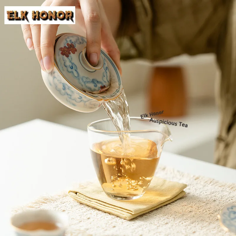 120ml Hand-painted Plum Blossom Gaiwan Japanese Tea Tureen Tea Bowl With Lid Kit Tea Making Cover Bowl For Tea Ornaments Gifts