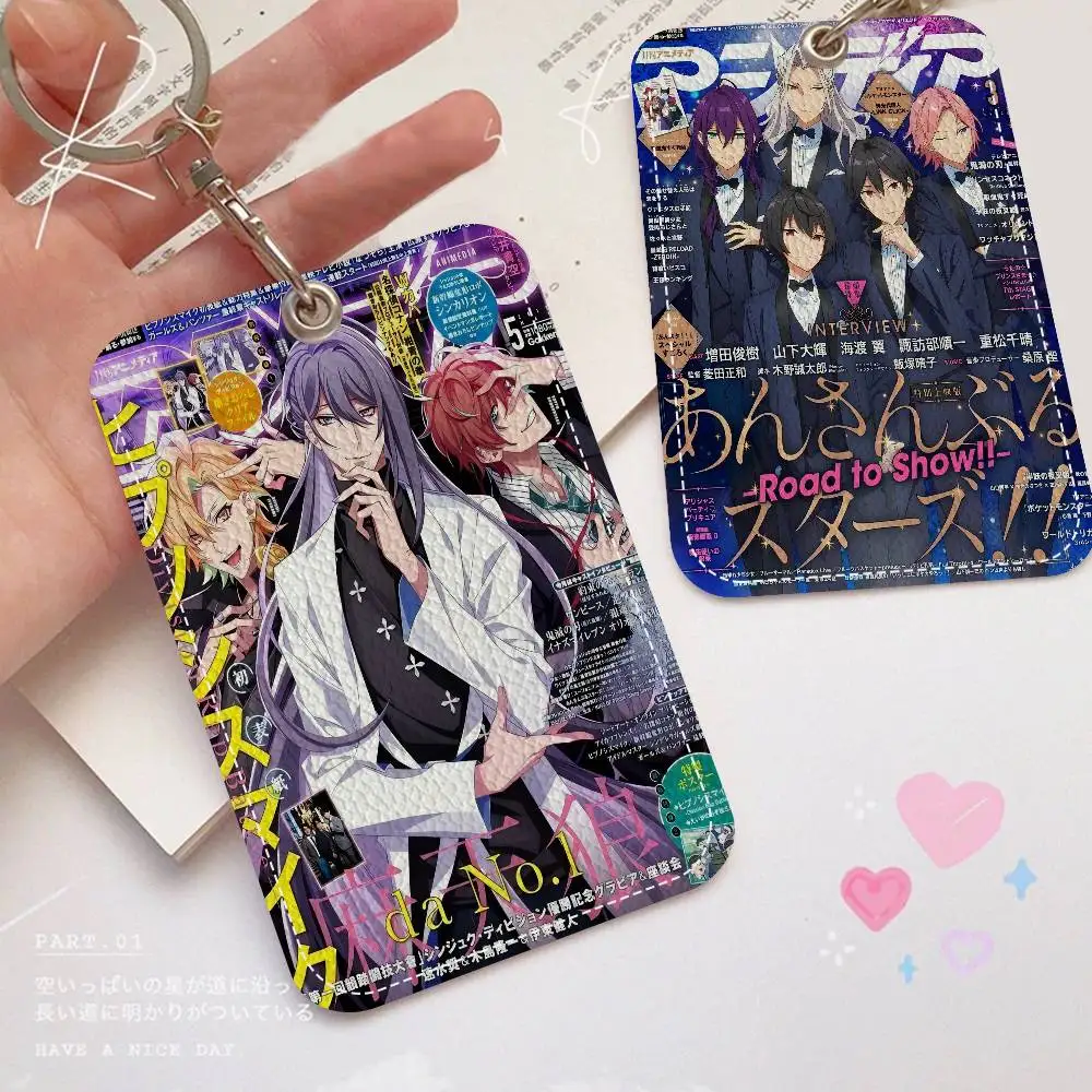 

E-Ensemble Stars Japan Прямоугольный брелок-держатель для карт, держатель для кредитных карт, держатель для студенческих удостоверений, чехол для проездных билетов