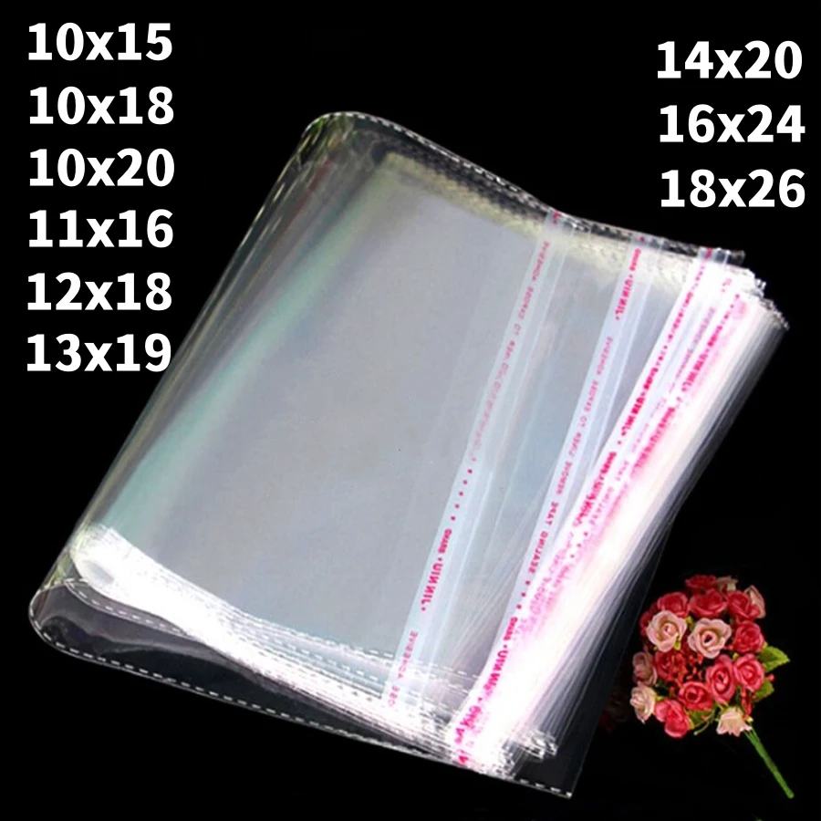 

INTEGRITY 1000ps Various middle Size Clear Self Adhesive Sealing Plastic Opp Poly Candy Cookie Packing Resealable Packaging Bags