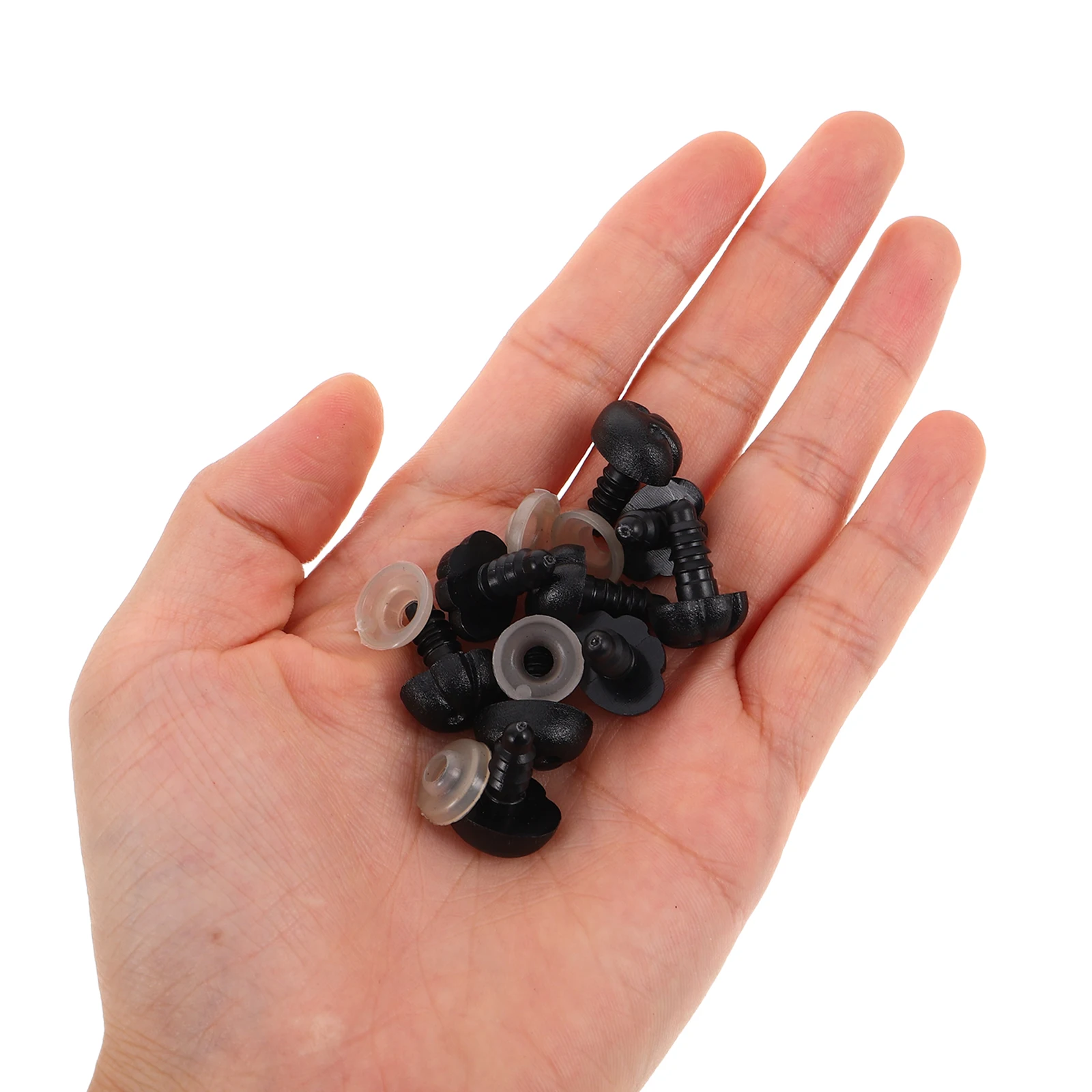 

100Sets Plastic Safety Nose Black for Crochet Puppets Bears DIY Stuffed Animals Nose Washers Included Craft Accessories