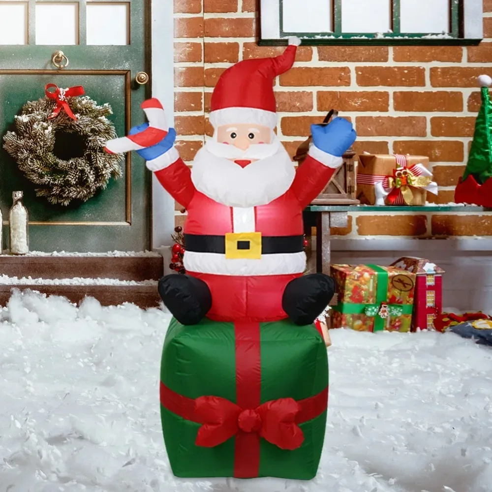 Giant Inflatable Santa Claus Outdoors Christmas Decorations for Home Yard Garden Decoration Merry Christmas Welcome Arches 2023