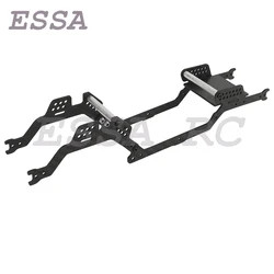 Carbon Fiber Chassis Kit Frame Girder with Brass Skid Plate for 1/18 RC Crawler TRX4M Bronco LCG Upgrade Part