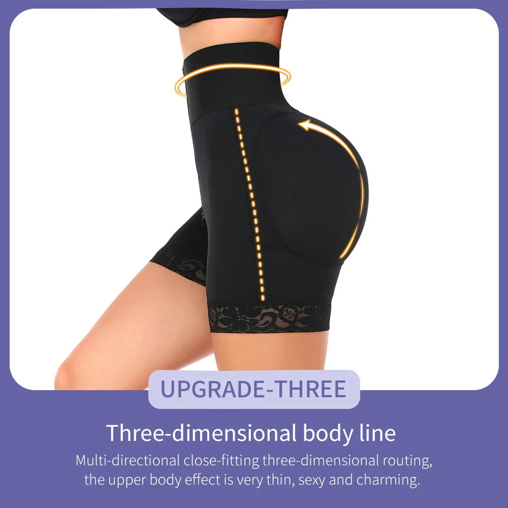 Fajas Colombian Girdle Waist Trainer Double Compression BBL Shorts Tummy Control with Hip Dip Pads Sheath Slimming Flat Stomach