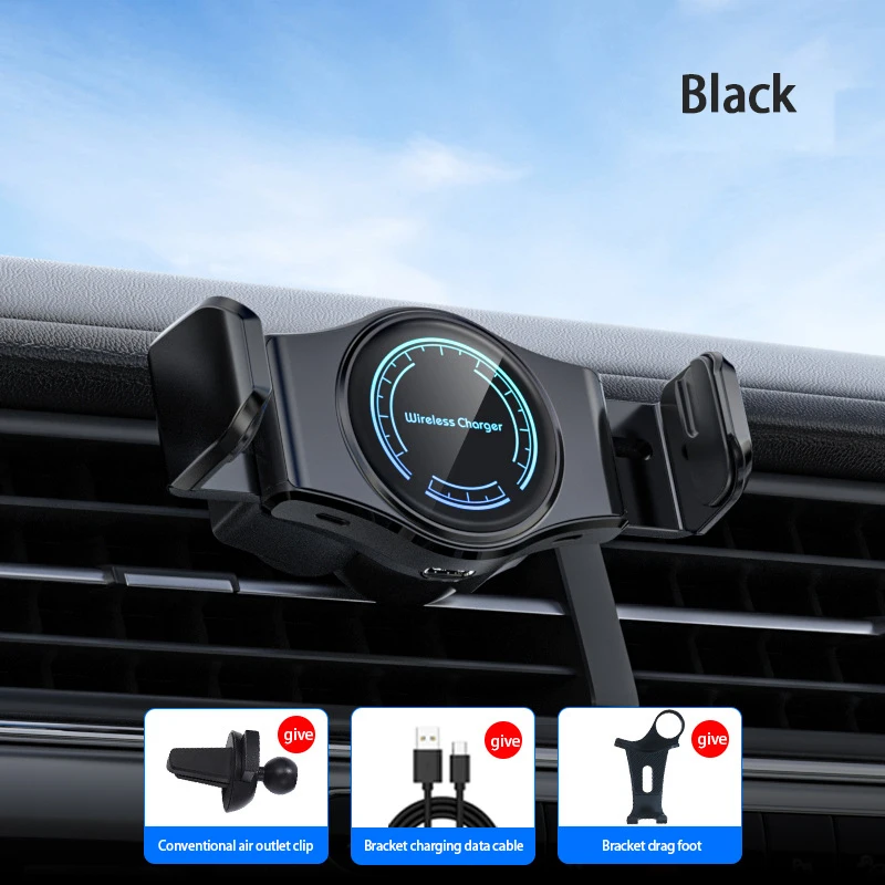 شاحن سيارة لاسلكي مع حث بالأشعة تحت الحمراء ، T3 تلقائي ، مشبك تلسكوبي ، حامل هاتف ، حامل سيارة ، ملحقات سيارة