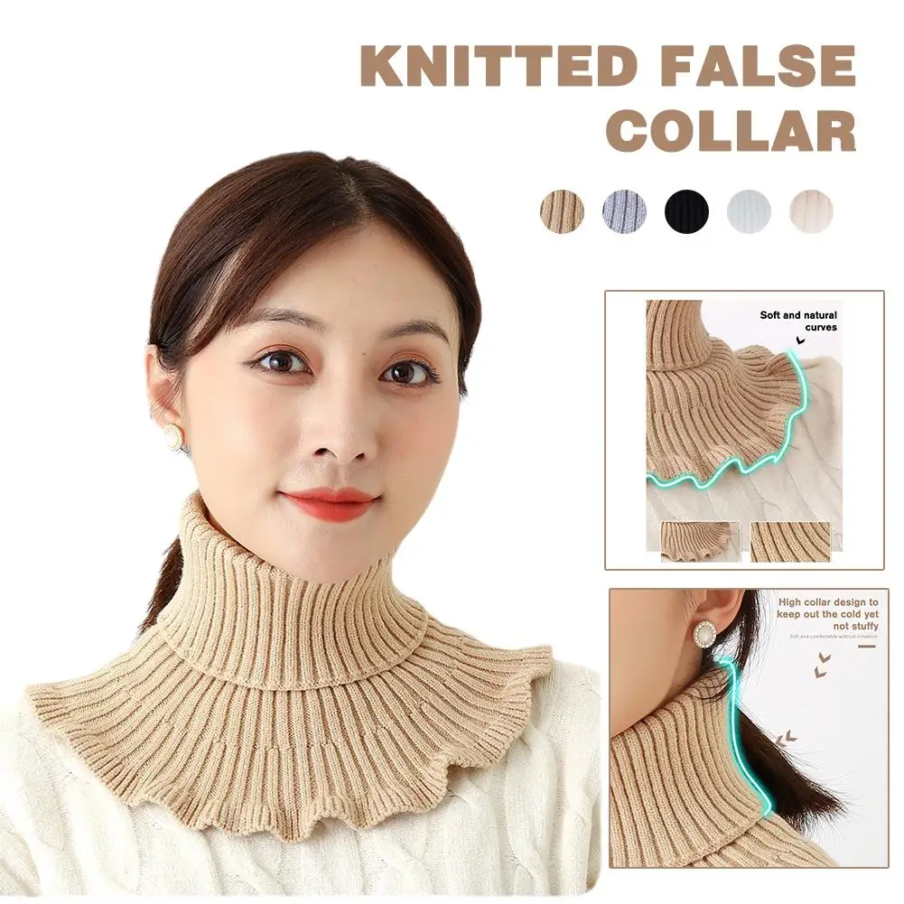 

Elastic Knitted Neck Collars Knitted Wool False Collar Woolen Collars Women Scarf Fashion Color Solid Ornaments Fake Neck C T2i9