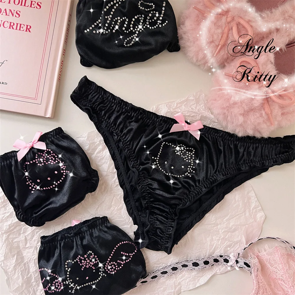 

New HelloKitty Underwear With Diamonds Sweet Cute Printed Briefs Y2k Cosplay Women's Casual Sexy Pink Panties Gift