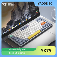 HEITIENIU YK75 Mechanical Keyboard Wireless 3 Mode Bluetooth White Backlight Low Profile Office Keyboard for Tablet Laptop