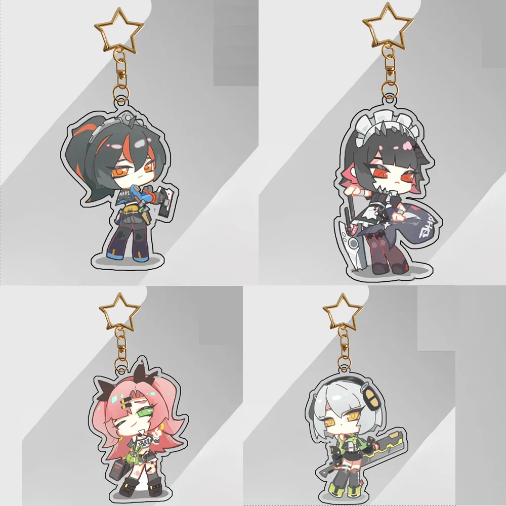 Game Zenless Zone Zero Keyrings Anime Shark Girl Ellen Joe Zhu Yuan Keychains Pendant Car Key Chain Fans Gift Hot Accessories